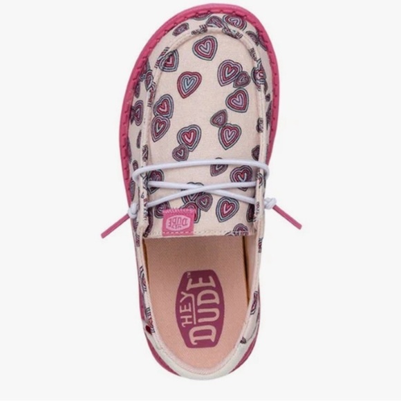 Hey Dude Other - Hey Dude Wendy Youth Hearts Shoes Pink Slip On Size Youth 4 NWOB